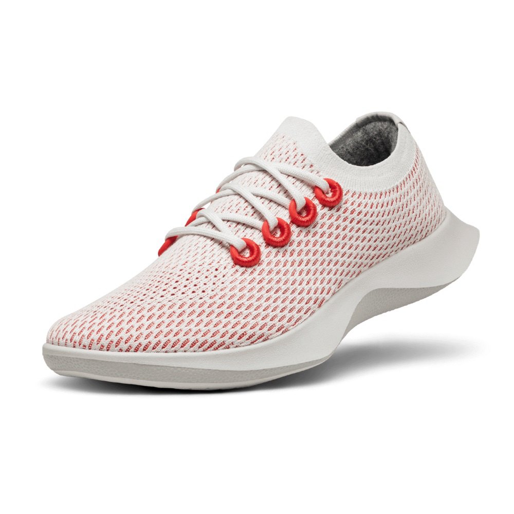 Allbirds Men's Running Shoes White/Red - Tree Dashers - 10328IHQZ